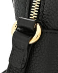 Pebbled Calfskin Small Soho Disco Bag Black