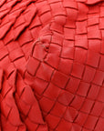 Nappa Intrecciato Ruffle Tote Red