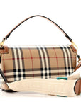 Coated Canvas Calfskin Vintage Check Small Note Crossbody Bag Briar Brown