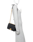 Lambskin Quilted Medium Boy Flap Black