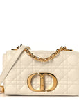 Grained Calfskin Cannage Small Caro Bag White