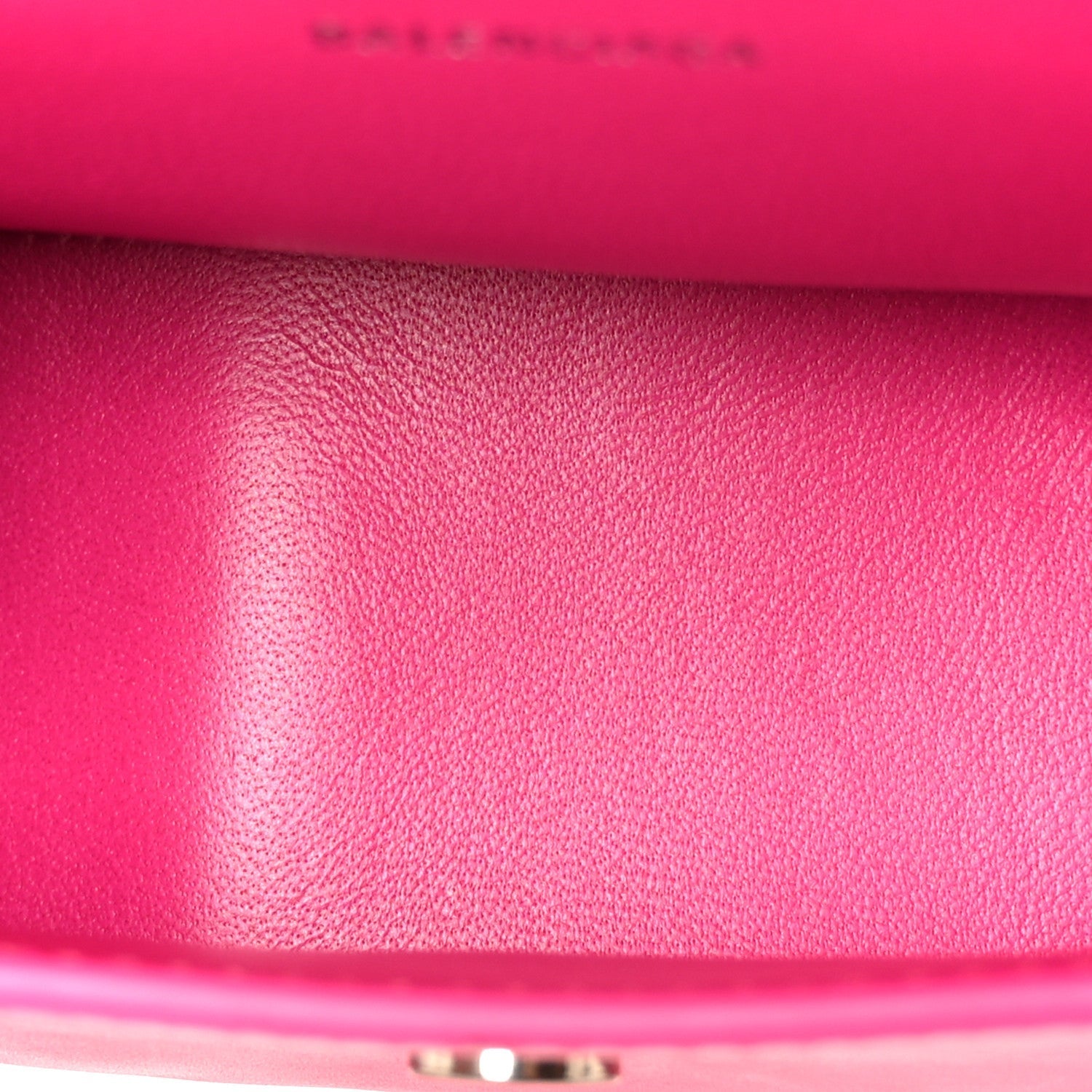 Shiny Box Calfskin Hourglass Top Handle Bag XS Acid Fuchsia