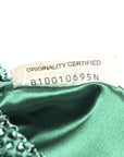 Crystal Embellished Satin Mini Hotfix Jodie Emerald