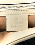 Vintage Effect Calfskin Matelasse Diagonal Small Torchon GG Marmont Shoulder Bag Blue Agata Mystic White