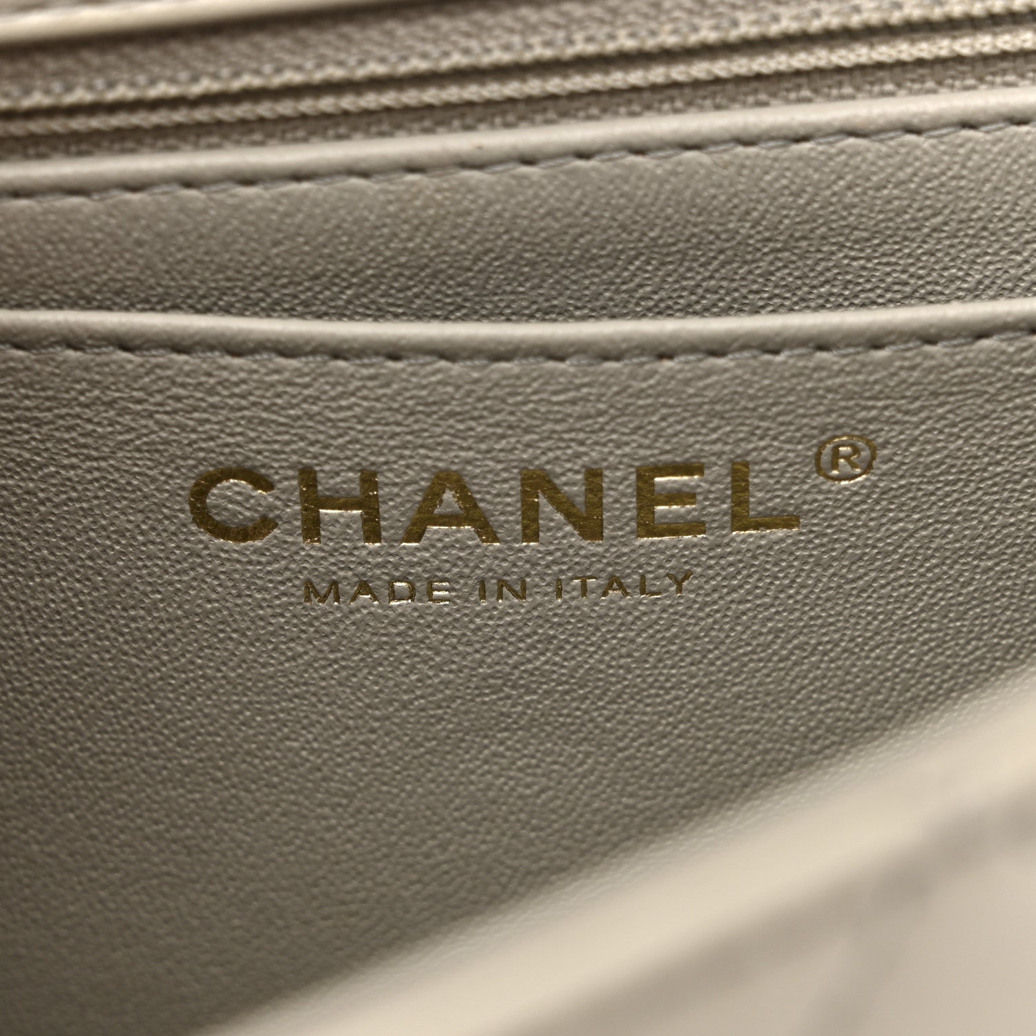 Lambskin Quilted Mini Rectangular Flap Grey
