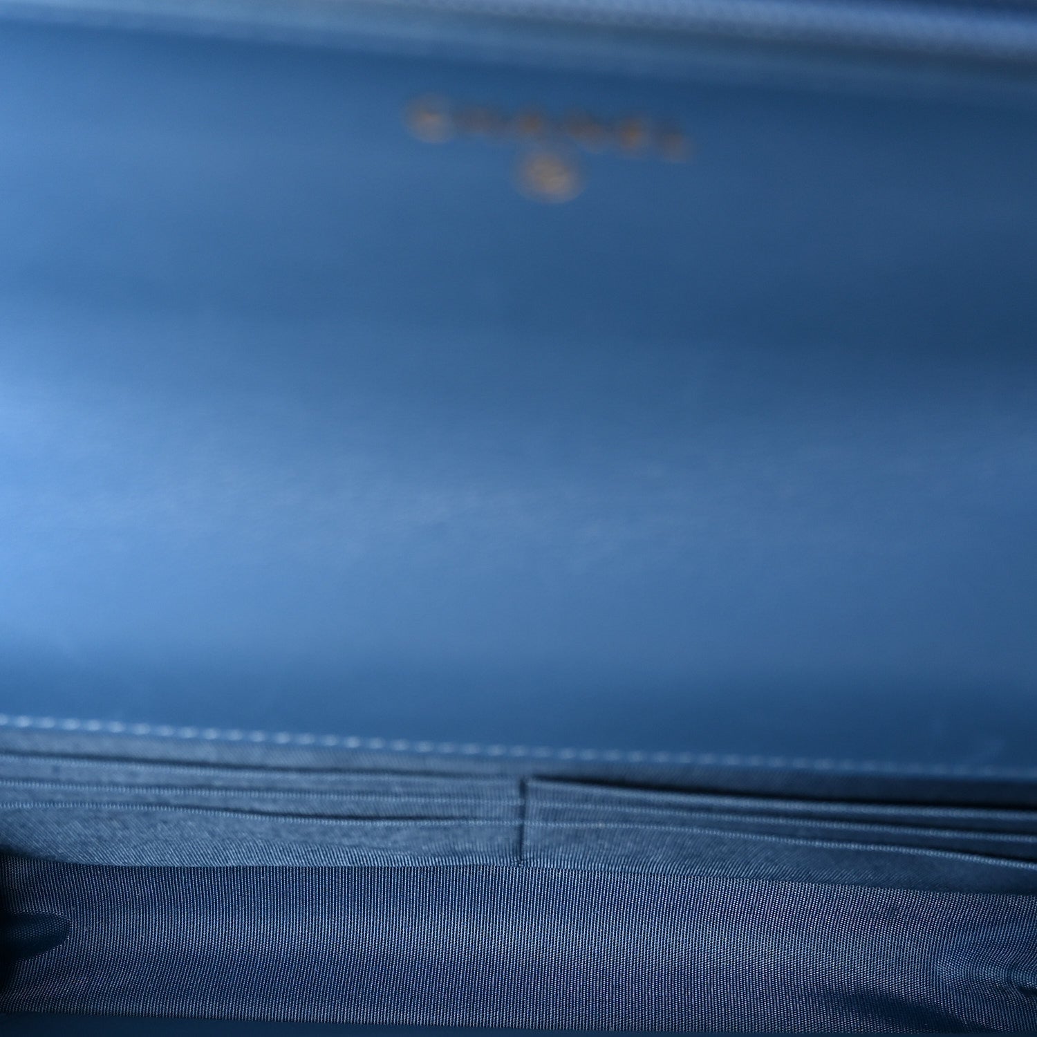 Lambskin Quilted CHNL 19 Wallet On Chain WOC Blue