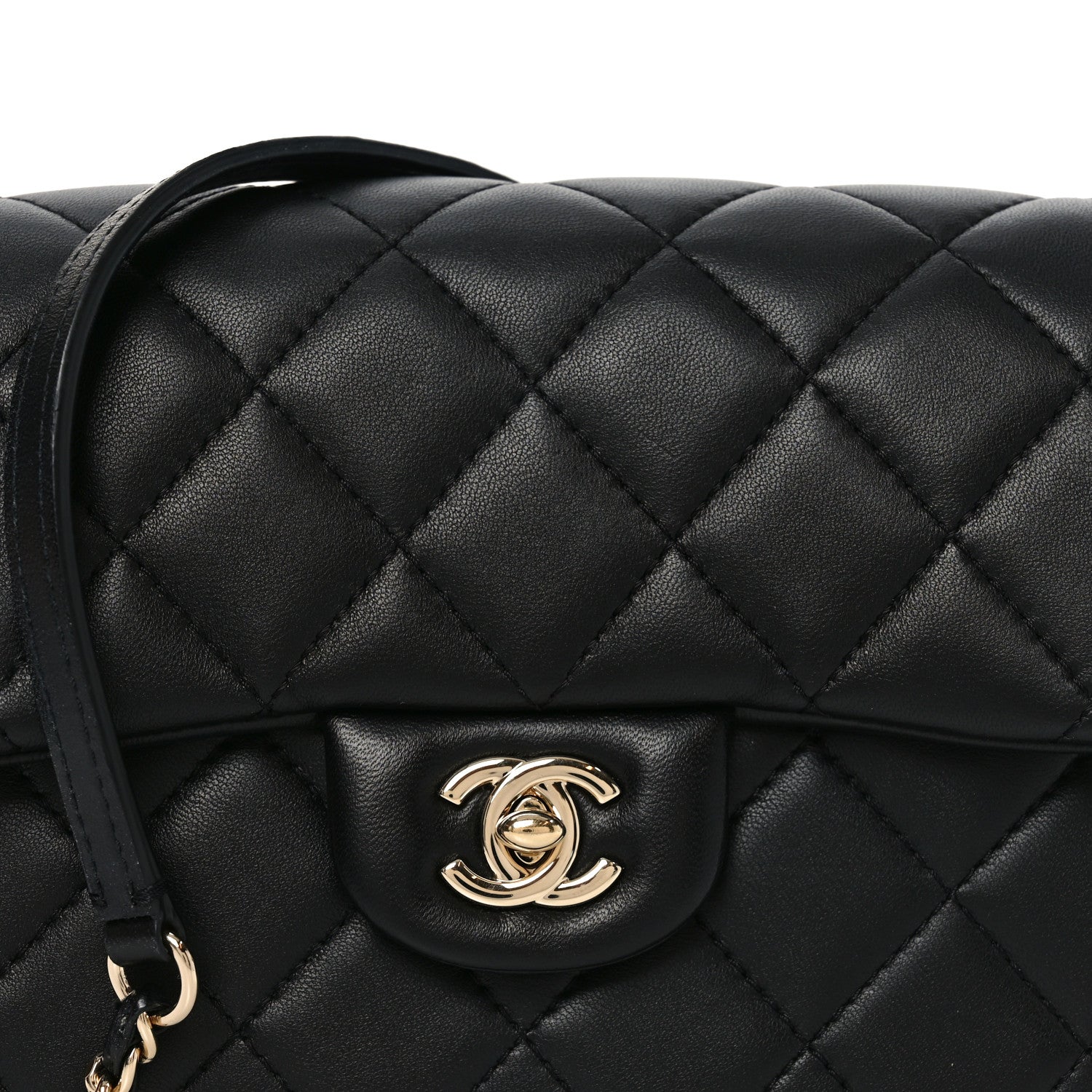Lambskin Quilted Small My Precious Flap Black