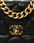 Goatskin Quilted Large CHNL 19 Flap Black