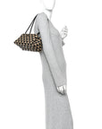 Jacquard Triangolo Symbole Embroidered Small Shoulder Bag Black Corda