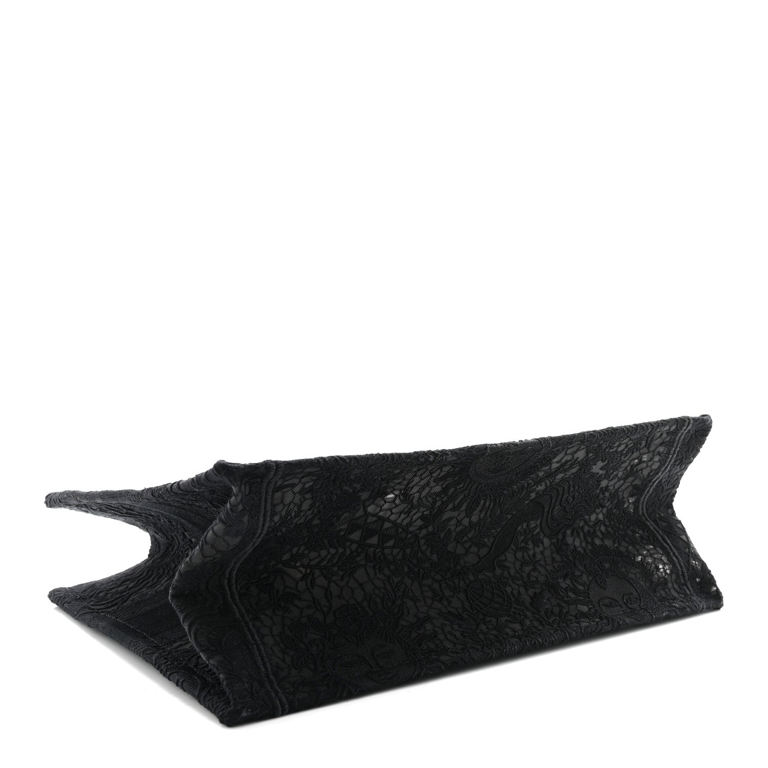 Embroidered 3D Macrame D-Lace Sun Medium Book Tote Black