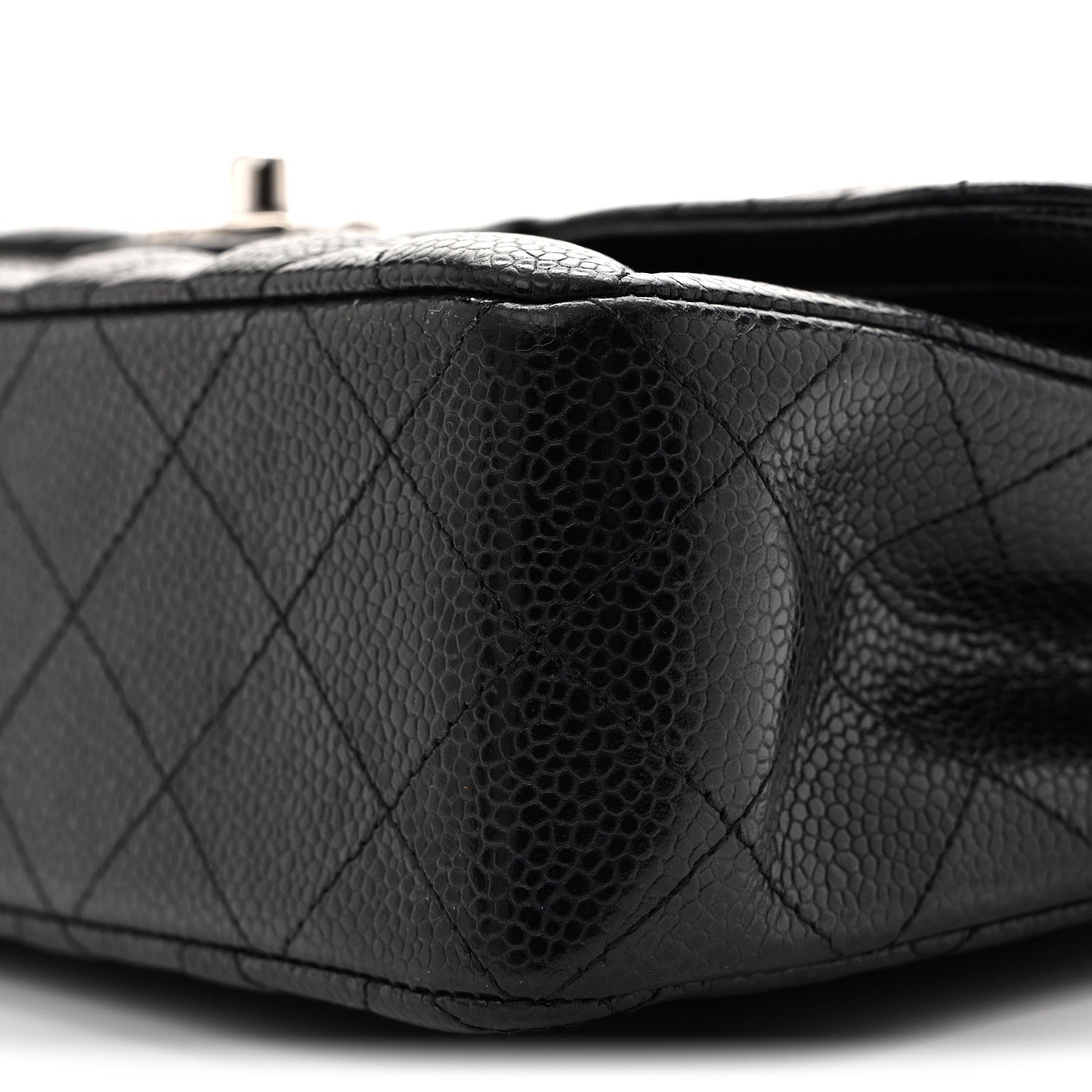 Caviar Quilted Small Double Flap Black