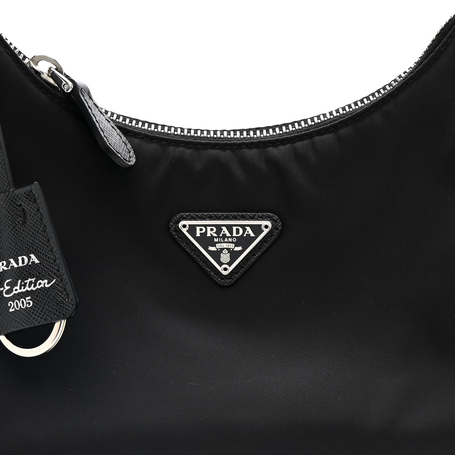 Tessuto Nylon Saffiano Mini Re-Edition 2005 Bag Black