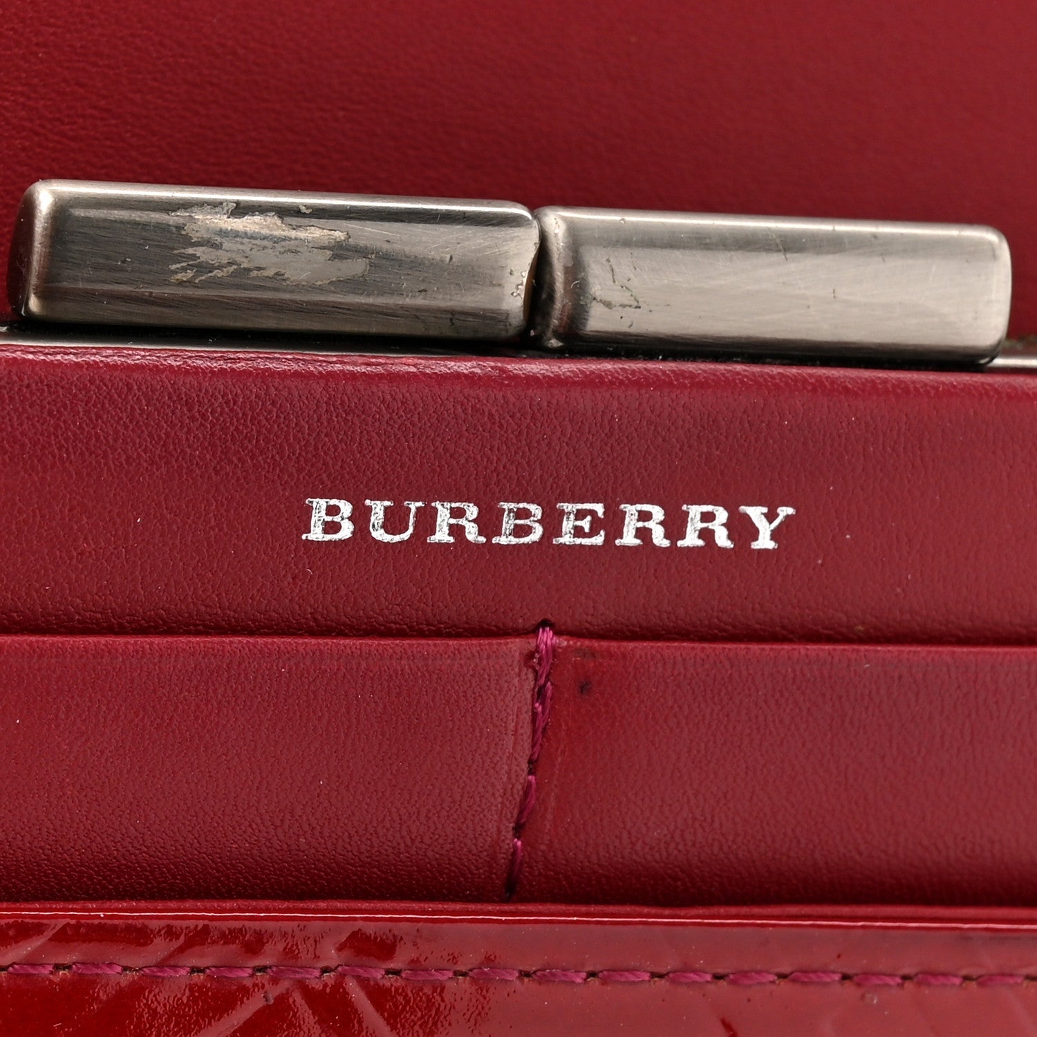Patent Calfskin Wallet Red