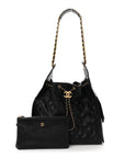 Caviar Quilted Medium CHNL 25 Handbag Black