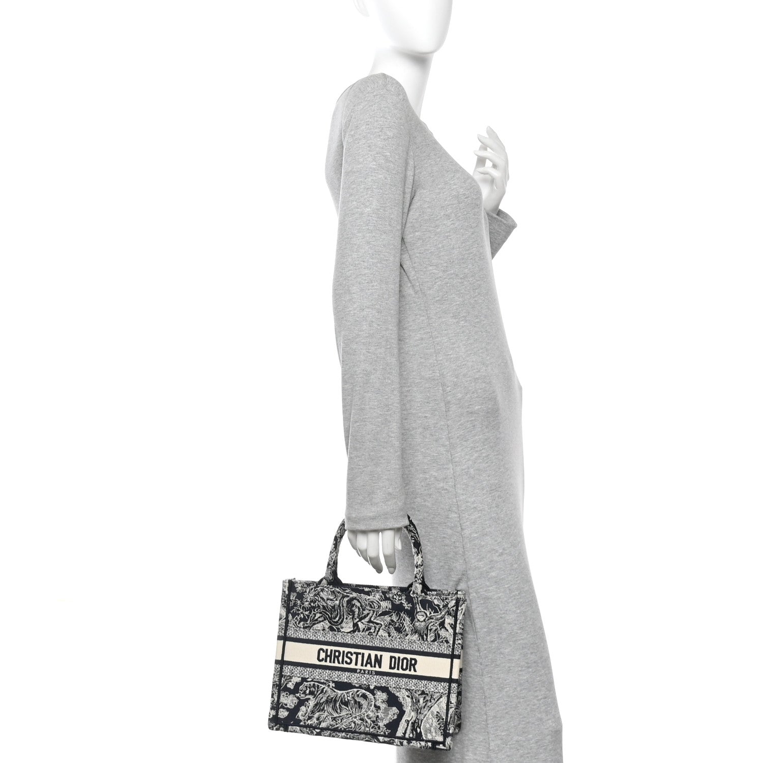Canvas Embroidered Small D1ORiviera Toile De Jouy Book Tote Blue
