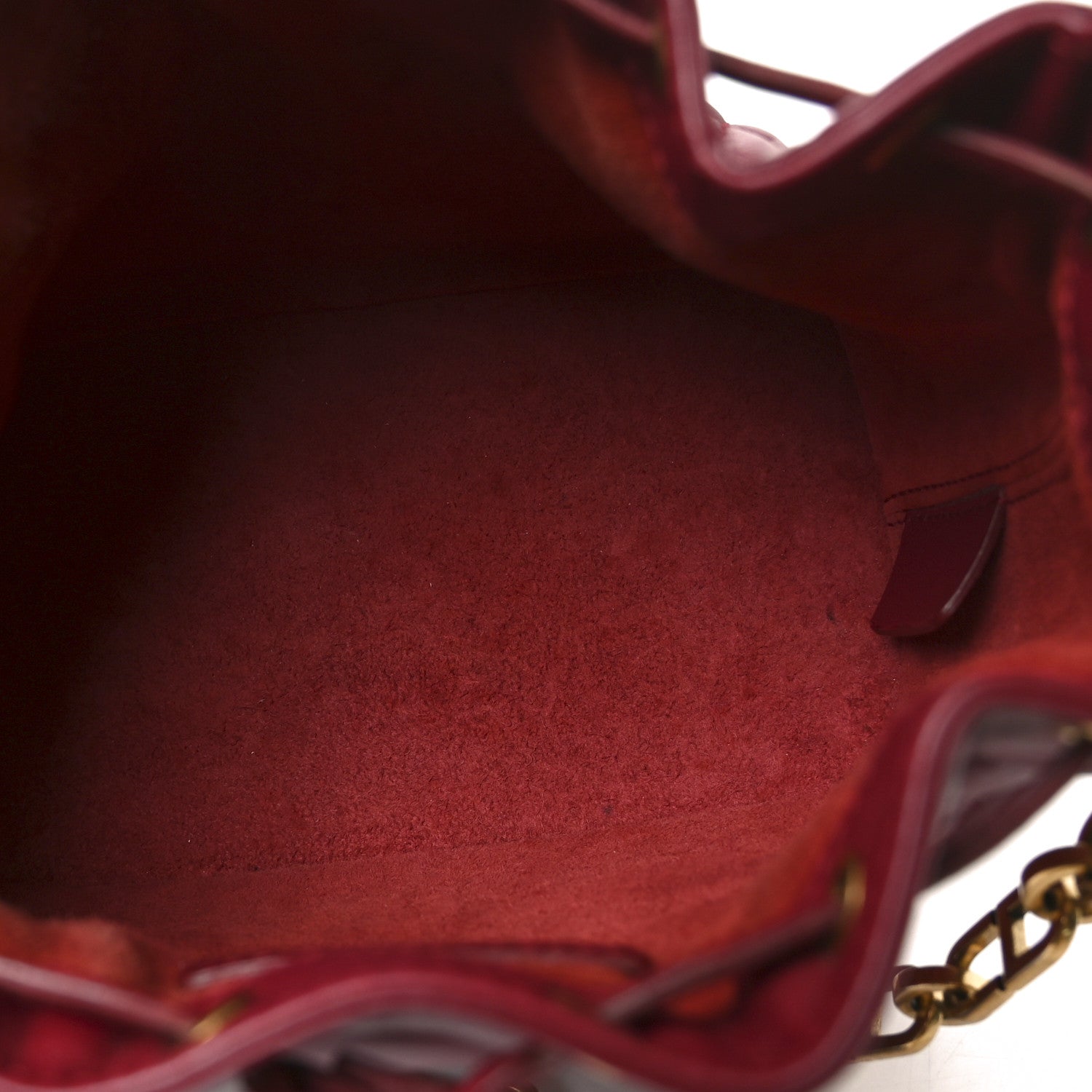 Lambskin Cannage Miss D1OR Bucket Bag Cherry Red