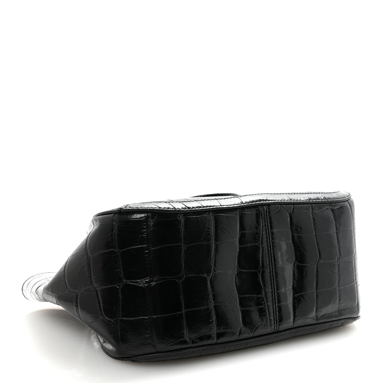 Calfskin Crocodile Embossed Small Greca Goddess Shoulder Bag