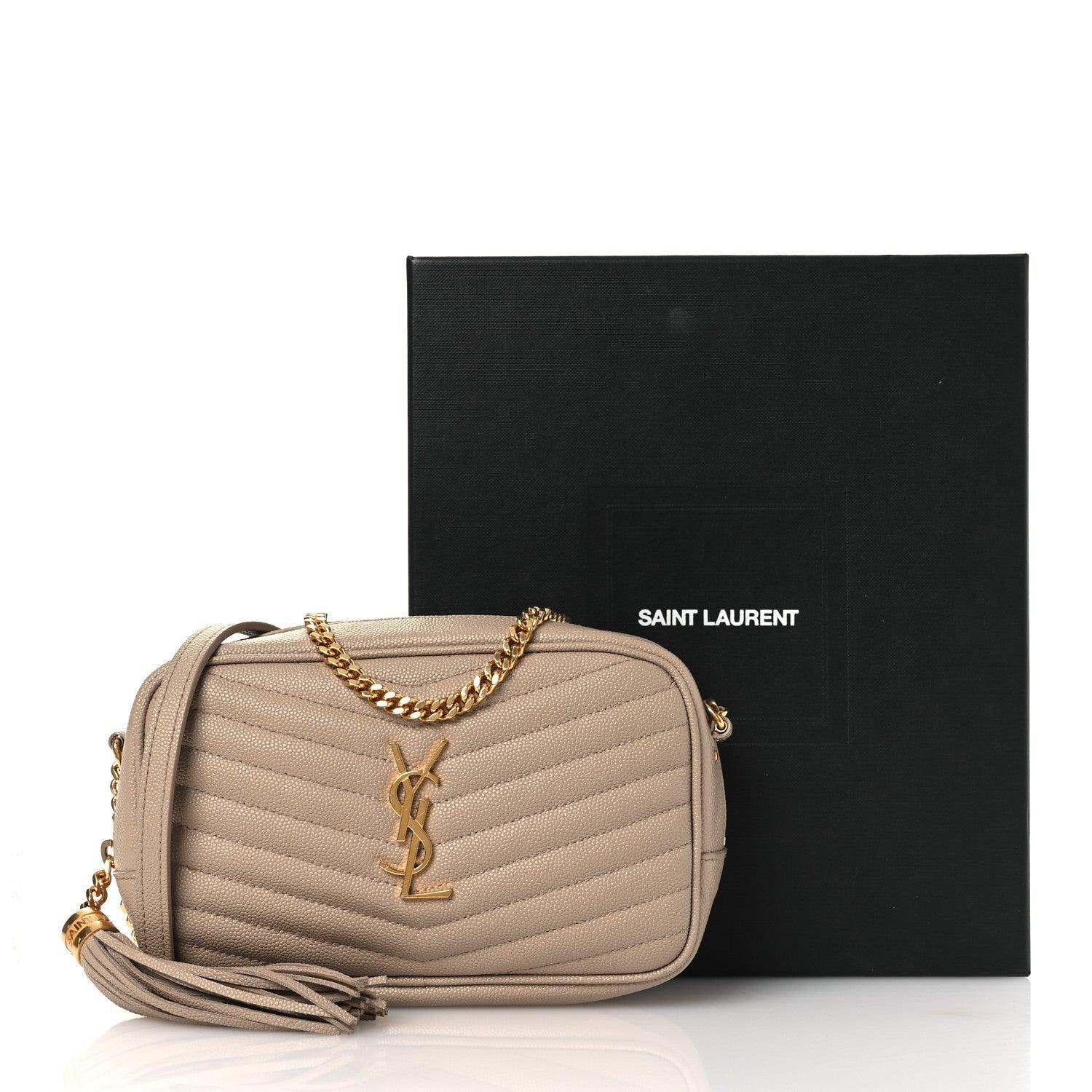 Grain De Poudre Matelasse Monogram Mini Lou Camera Bag Dark Beige