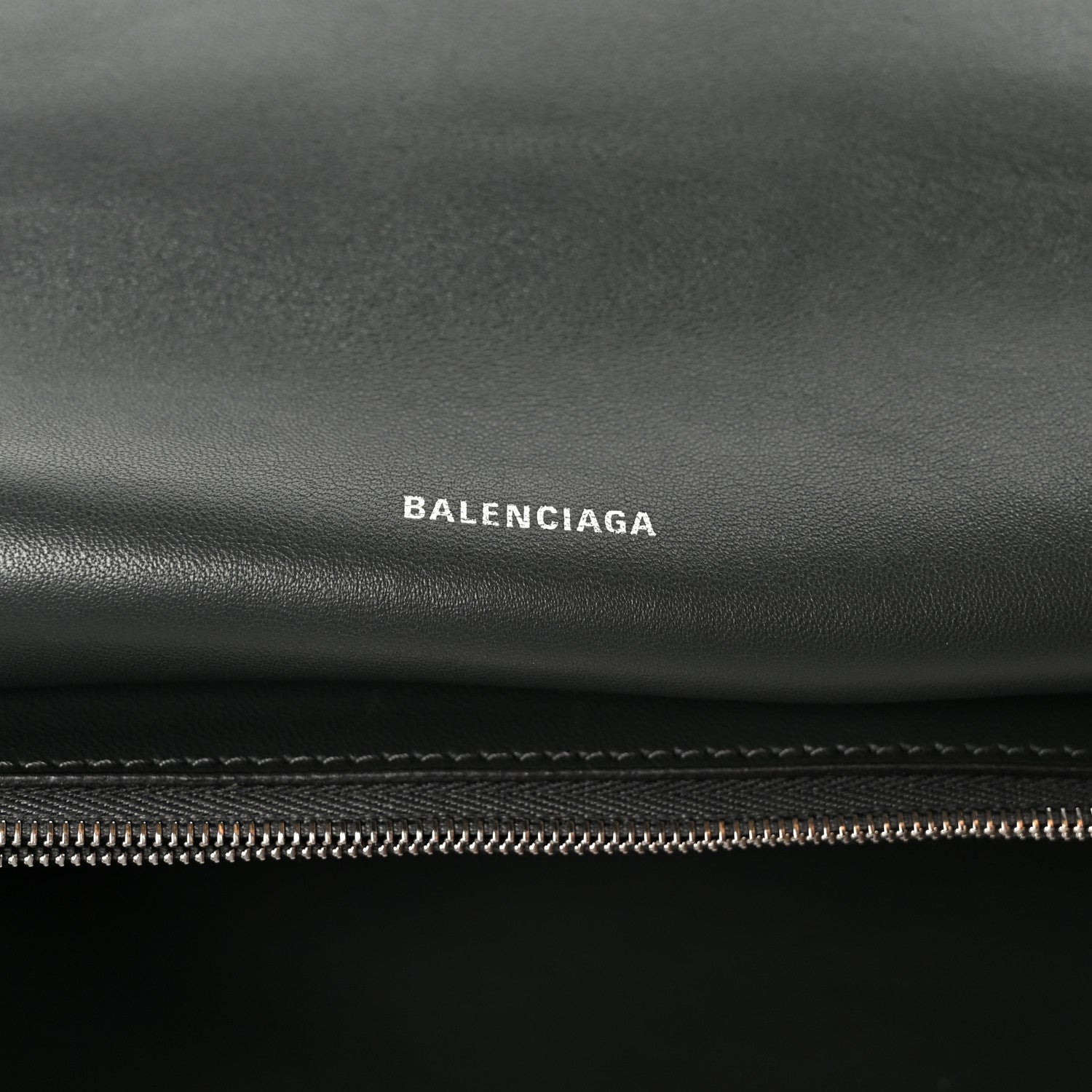 Metallic Crushed Calfskin Large Crush Chain Bag Steel Grey