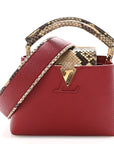 Taurillon Snakeskin Mini Capucines Burgundy