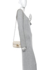 Calfskin Matelasse Super Mini GG Marmont Shoulder Bag White