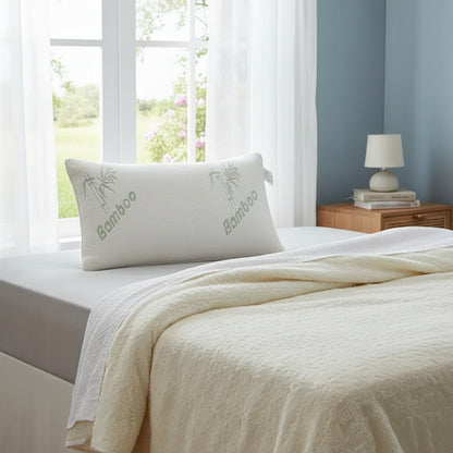 Vaccaro Bamboo Memory Foam Pillow with Bamboo Fabric Cover - Pack of 1