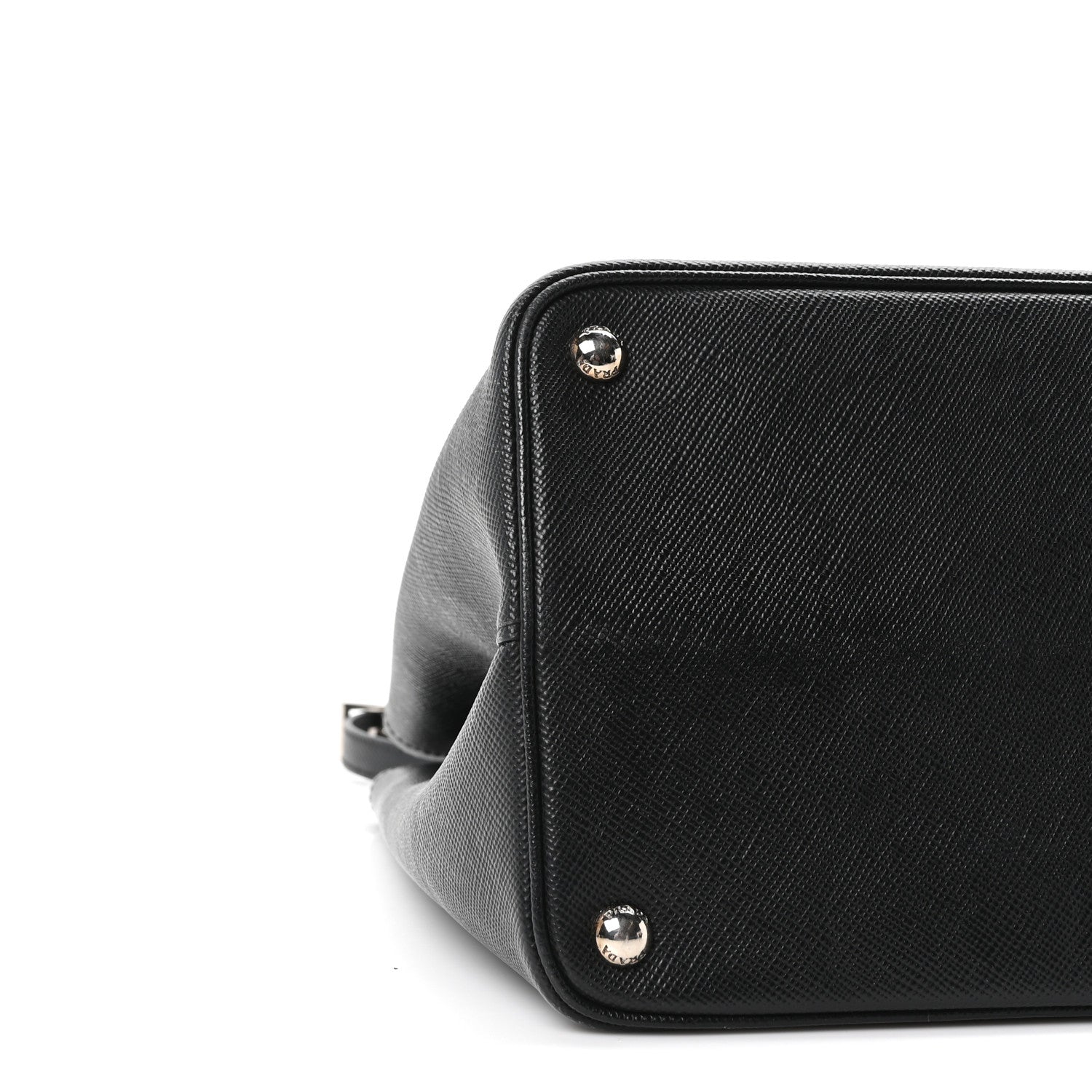 Saffiano Cuir Large Double Bag Black Fuoco