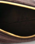 Corduroy Pouch Bag Ebony Baltic Blue