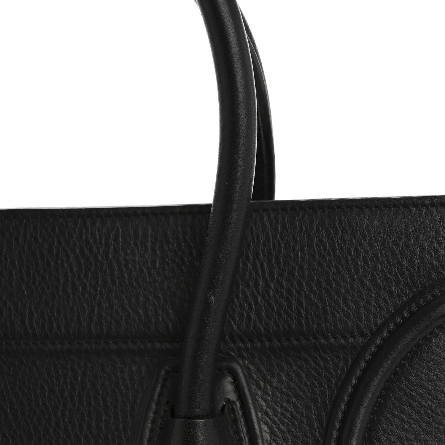 Grained Calfskin Medium Phantom Luggage Black
