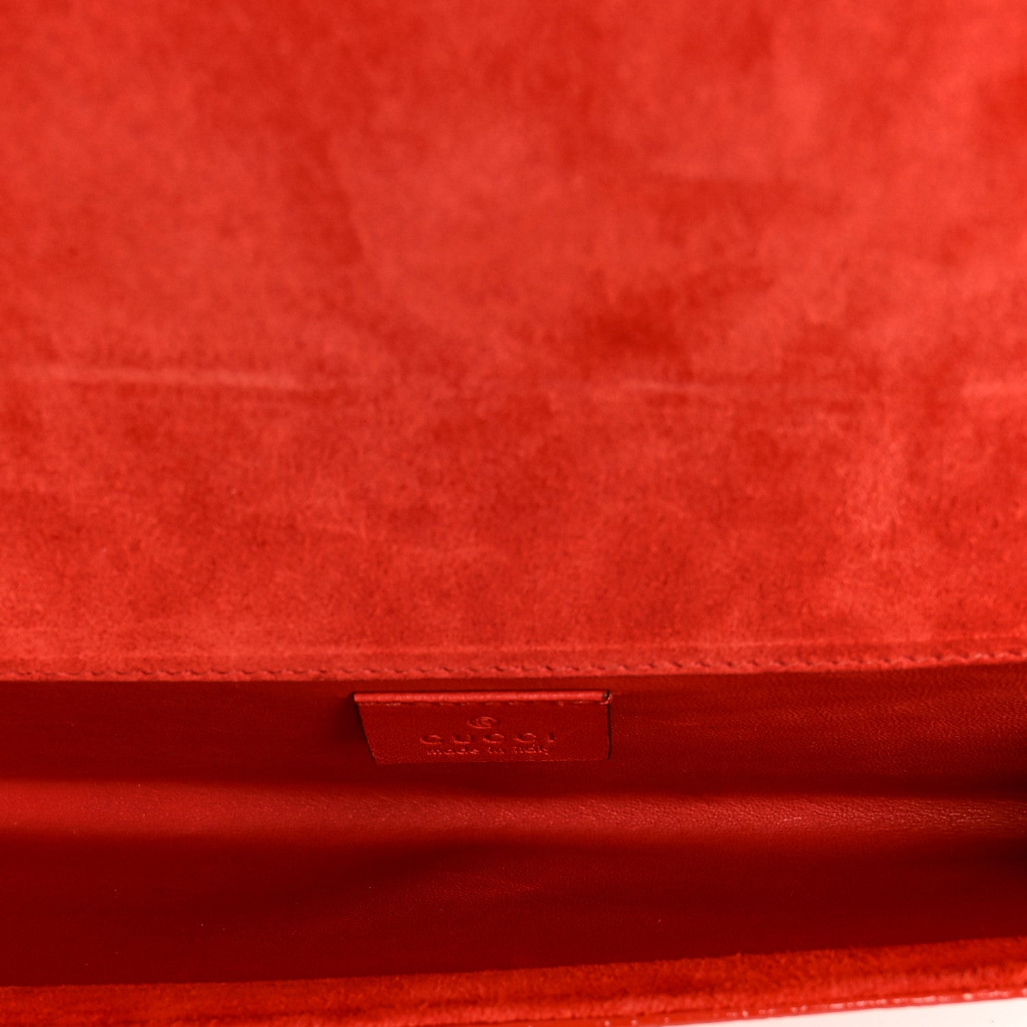 Patent MicroGCCIssima Small Broadway Clutch Red