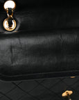 Lambskin Quilted Medium Double Flap Black