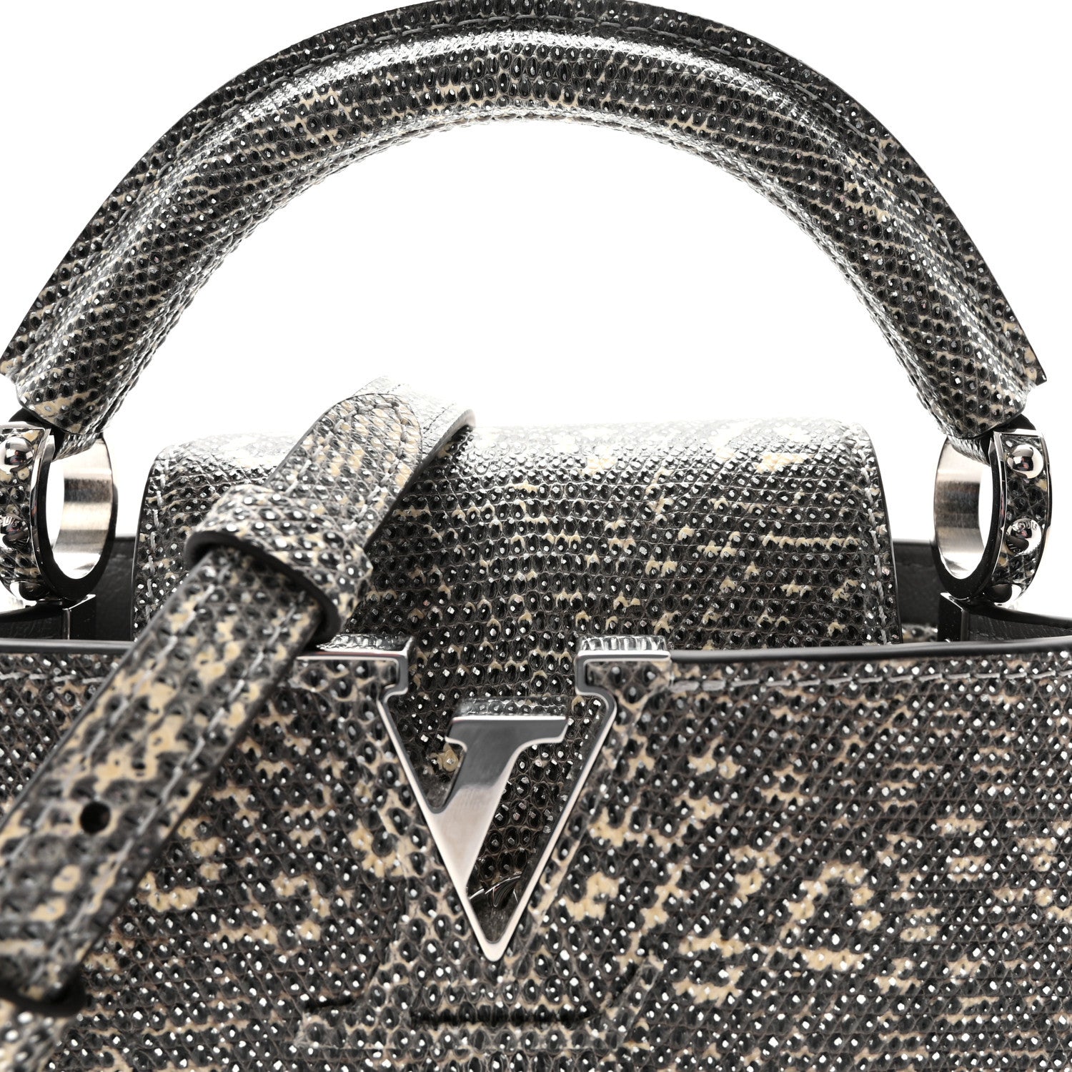 Lizard Mini Capucines Argento