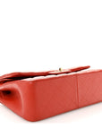 Pearly Caviar Quilted Jumbo Double Flap Orange