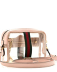Vinyl Web Mini Ophidia Transparent Shoulder Bag Perfect Pink