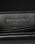 Calfskin Y Quilted Monogram Monochrome Toy Loulou Crossbody Bag Black