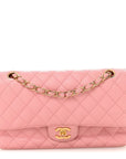 Caviar Quilted Medium Double Flap Light Pink