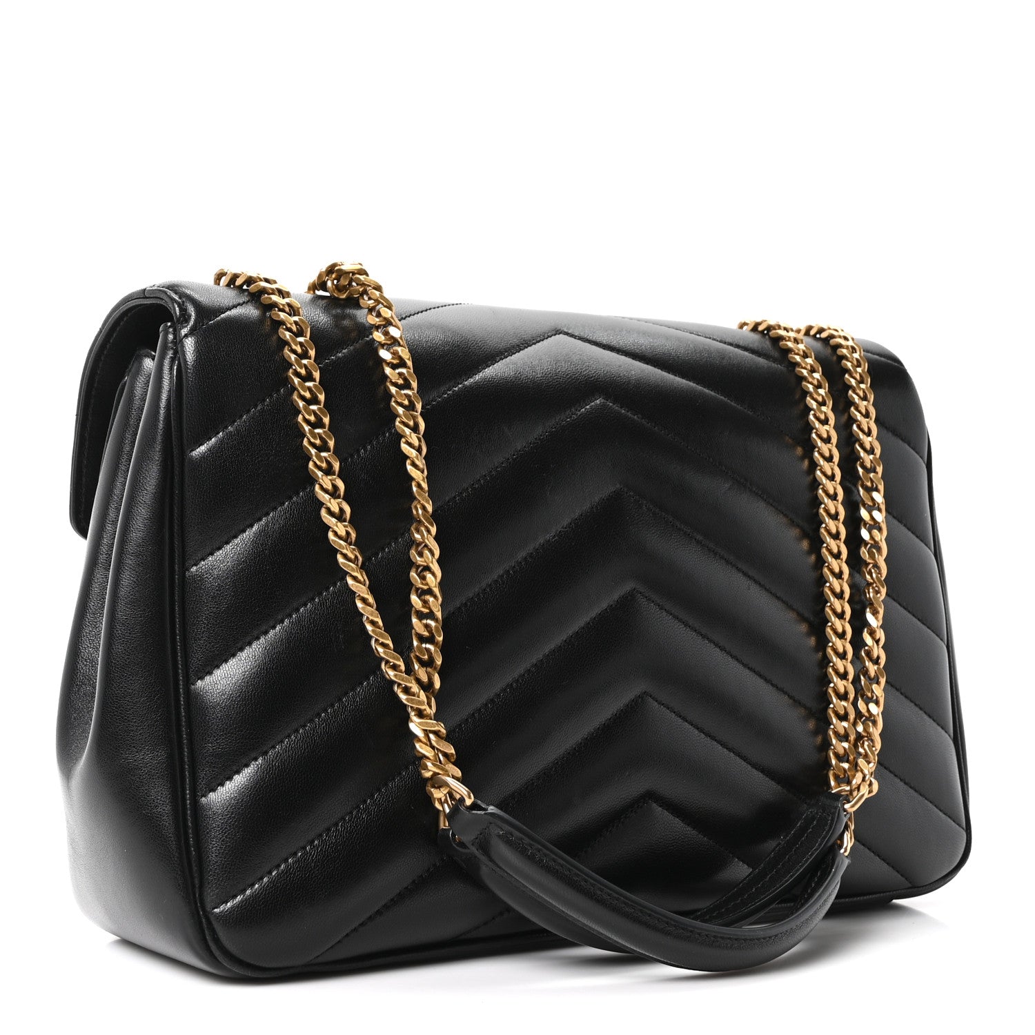Lambskin Chevron Quilted Large LouLou Black