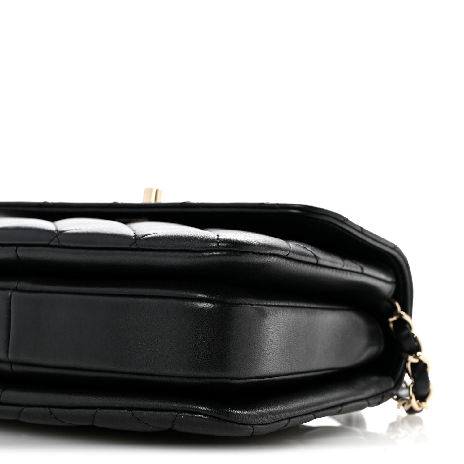 Lambskin Quilted Small Trendy CC Dual Handle Flap Bag Black