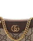 GG Supreme Monogram Textured Dollar Calfskin Mini Ophidia Chain Bag Beige Ebony
