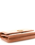 Lambskin Quilted CHNL 19 Wallet On Chain WOC Brown