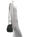 Saffiano Tessuto Nylon Mini Bucket Crossbody Bag Black