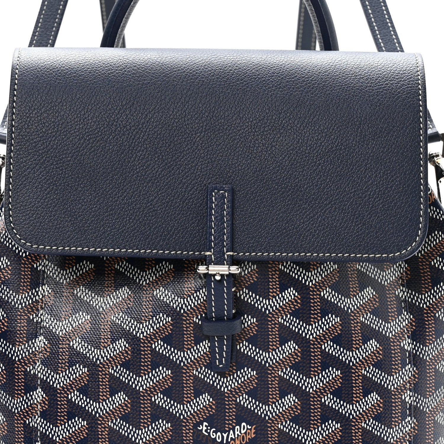 Goyardine Calfskin Mini Alpin Backpack Navy