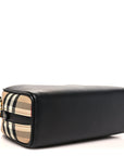Calfskin Vintage Check Half Cube Crossbody Bag Black