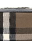 Giant Check Calfskin Small Camera Bag Black