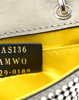Nubuck Crystal Catalan Mirror Nano Maxi Buckle Baguette Charm Pietra Argento