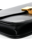 Box Calfskin Medium Classic Box Flap Bag Black