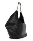 Calfskin XL Squeeze Cord Bag Black