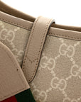 GG Supreme Monogram Textured Dollar Calfskin Mini Jackie 1961 Hobo Beige Mystic White Oatmeal