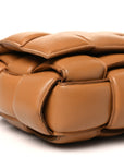 Nappa Maxi Intreccio Padded Cassette Crossbody Bag Caramel