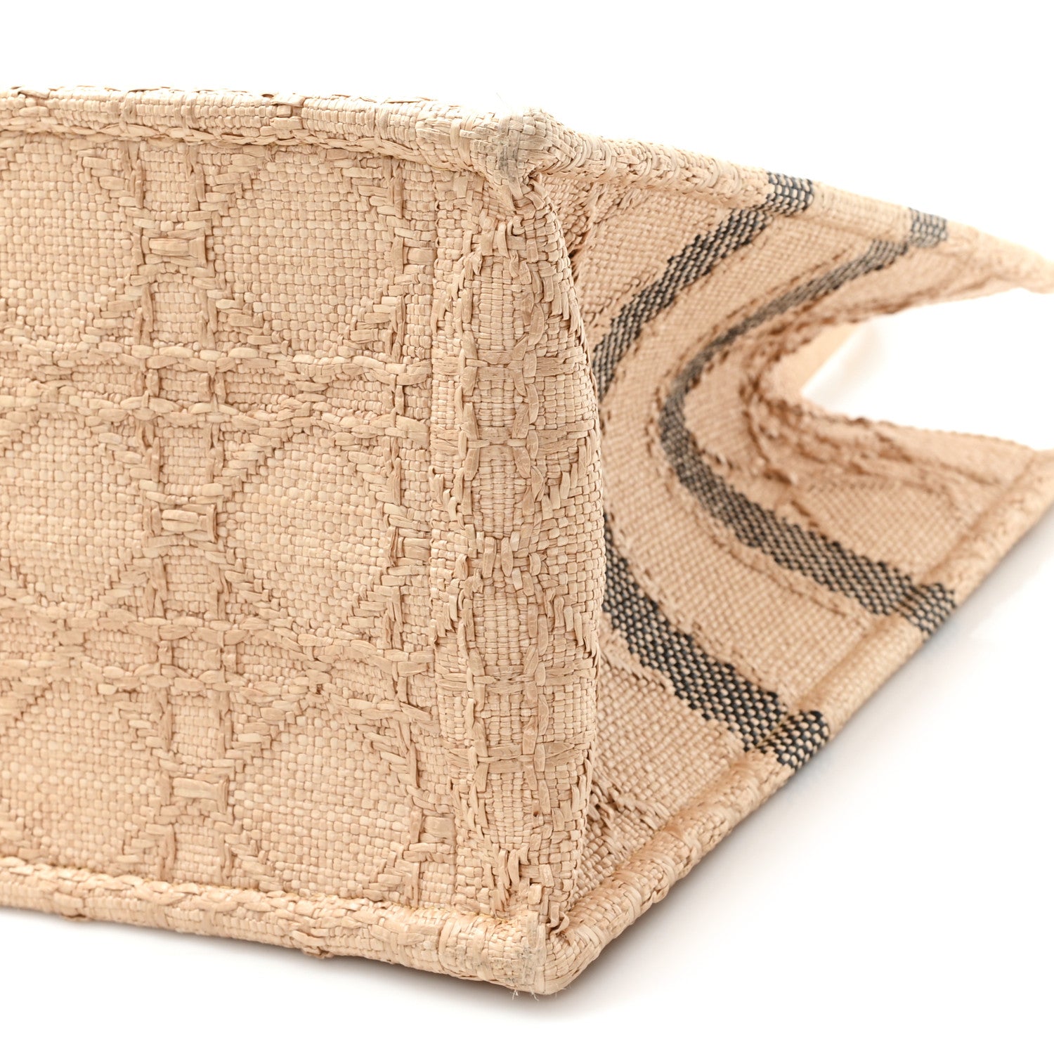 Raffia Cannage Medium Book Tote Natural